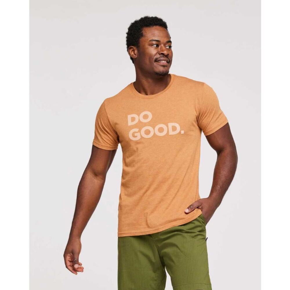 Cotopaxi Do Good Graphic TShirt Mens Size S Brown Organic Cotton Casual Crew
